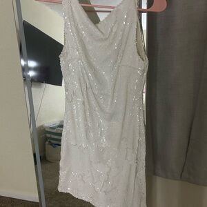 Meshki White Sequin Mini Dress